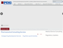 Tablet Screenshot of pharmdevgroup.com
